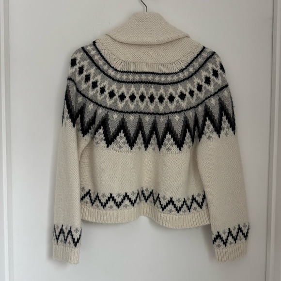 THE GREAT. Black and White Patterned Cardigan - Picture 6 of 13